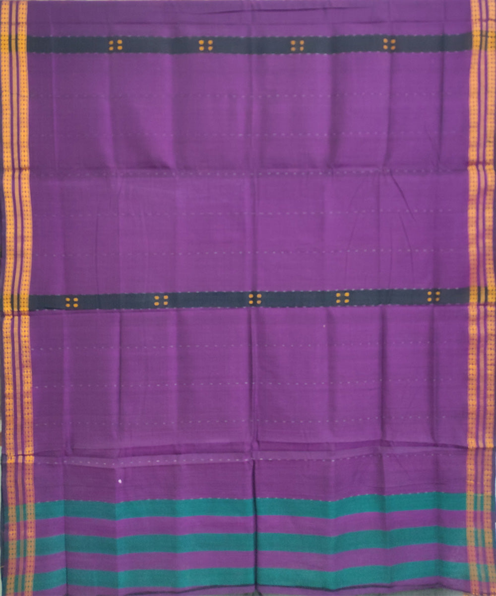 Violet black cotton handwoven sambalpuri saree