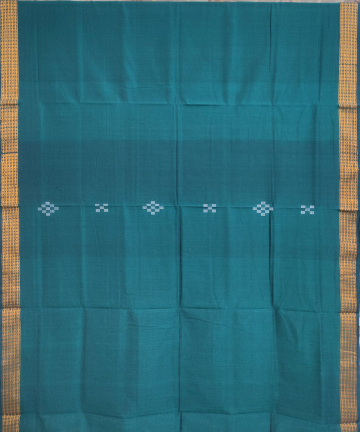 Green black cotton handwoven sambalpuri saree