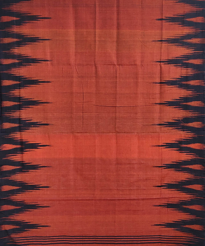 Orange black handwoven cotton odisha ikat saree