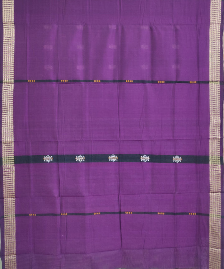 Violet black cotton handwoven sambalpuri saree