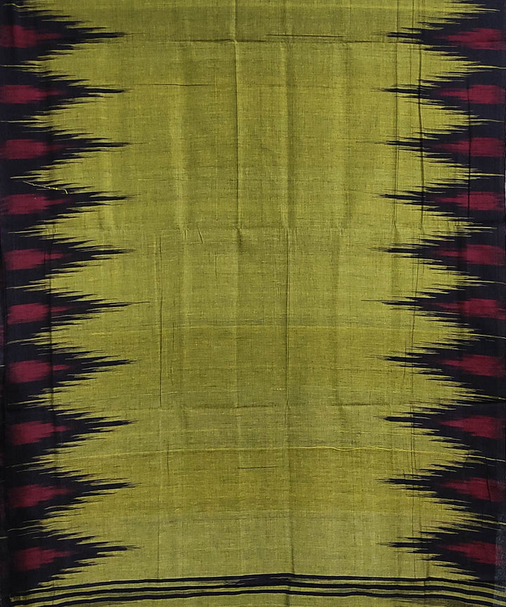 Lime green black handwoven cotton odisha ikat saree