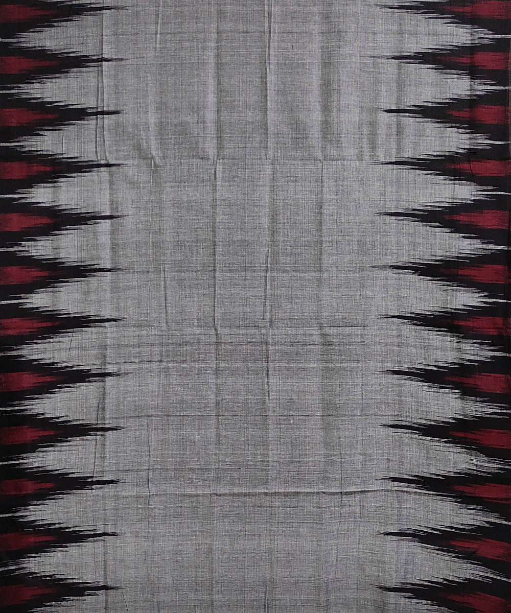 Grey black handwoven cotton odisha ikat saree