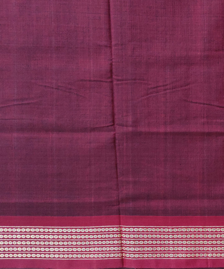 Dark green maroon cotton handwoven nuapatna saree