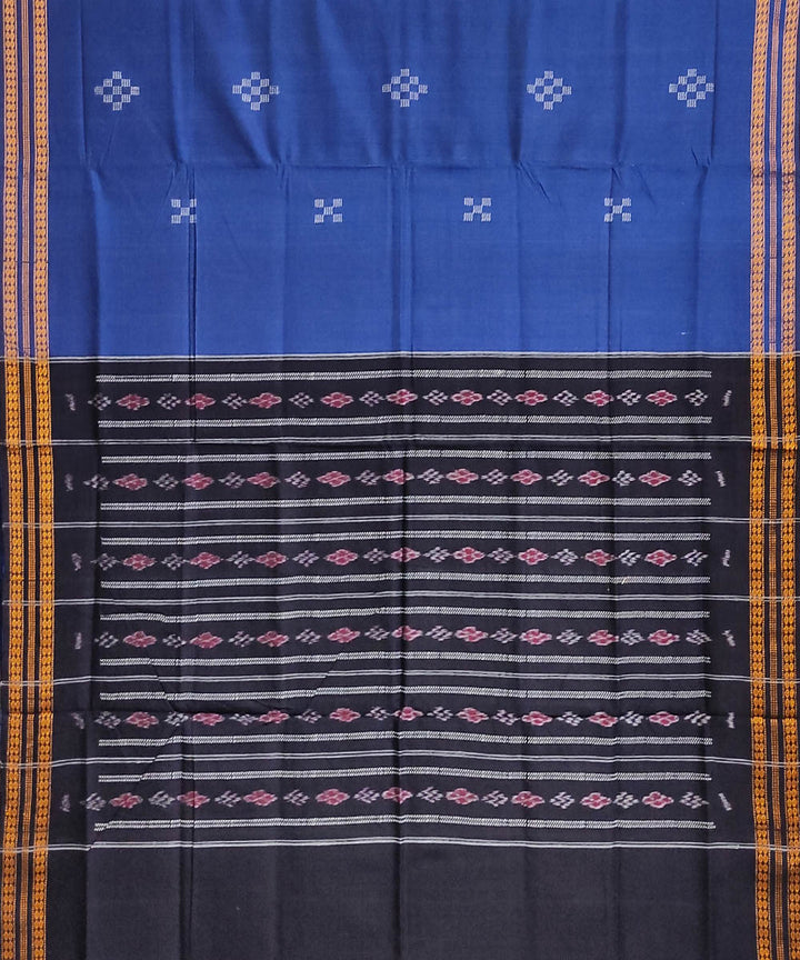 Navy blue black handloom cotton odisha ikat saree