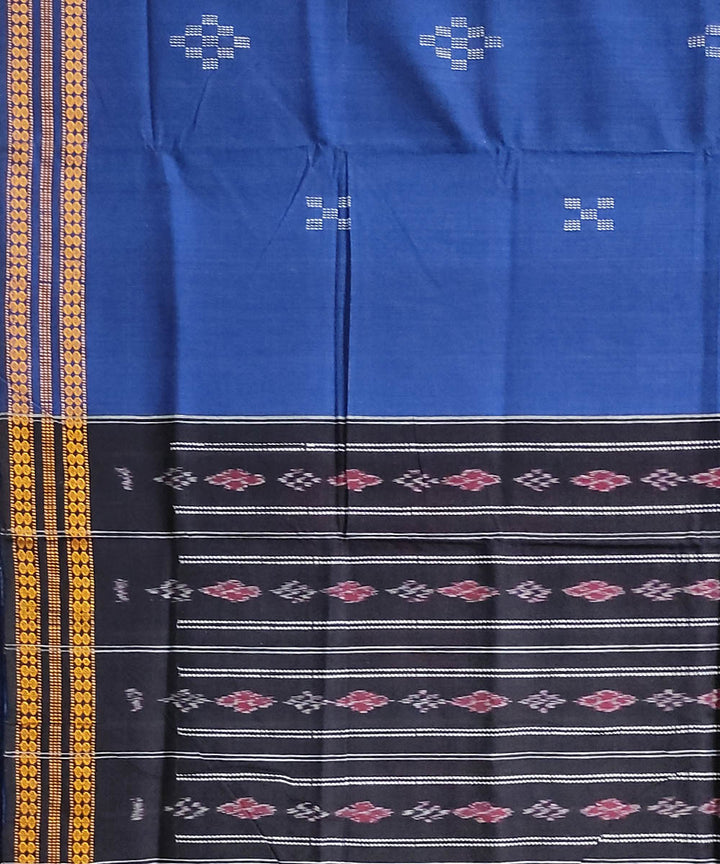 Navy blue black handloom cotton odisha ikat saree