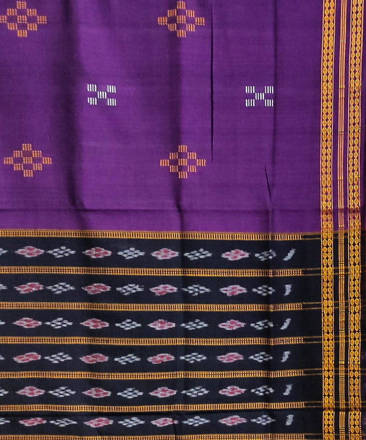 Lavender black handwoven cotton odisha ikat saree