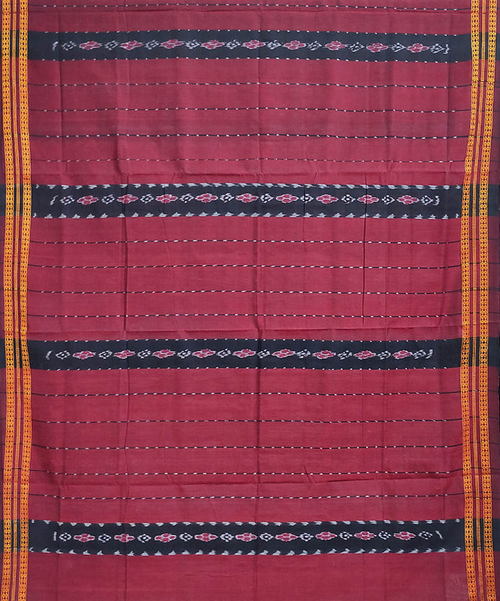 Maroon black handloom cotton odisha ikat saree