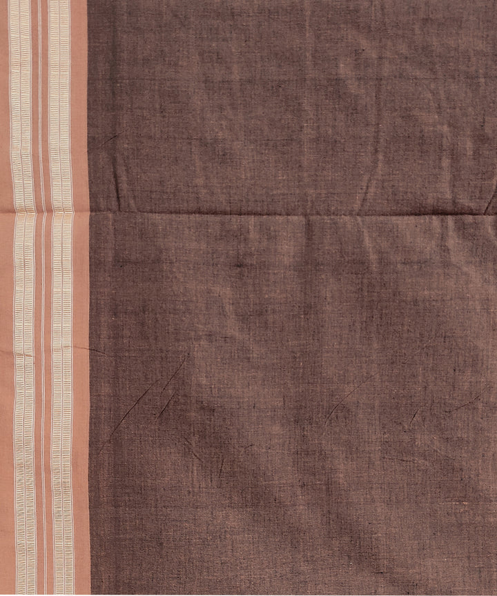 Brown peru cotton handwoven sambalpuri saree