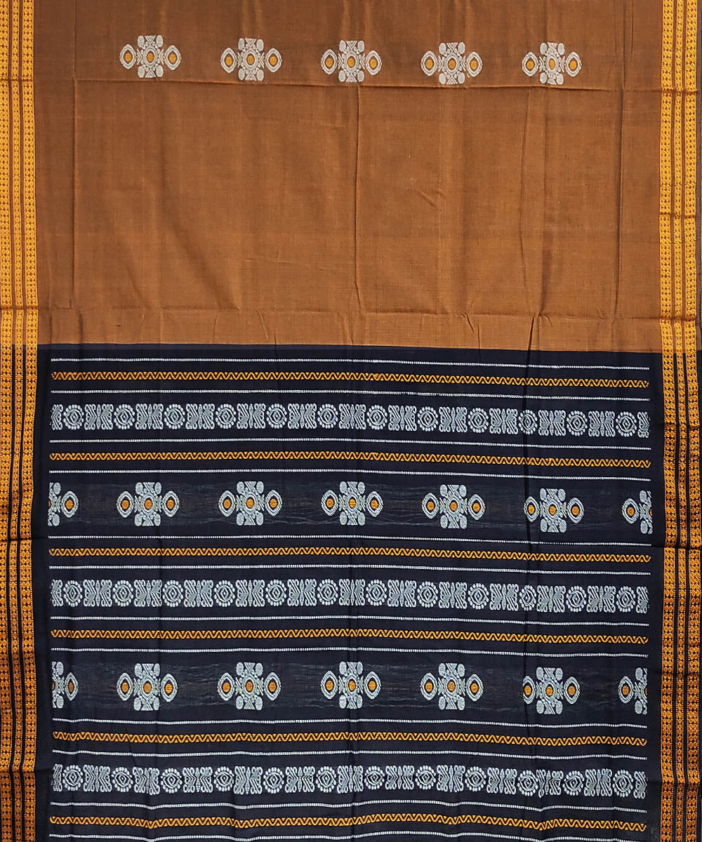 Brown black handloom cotton odisha ikat saree