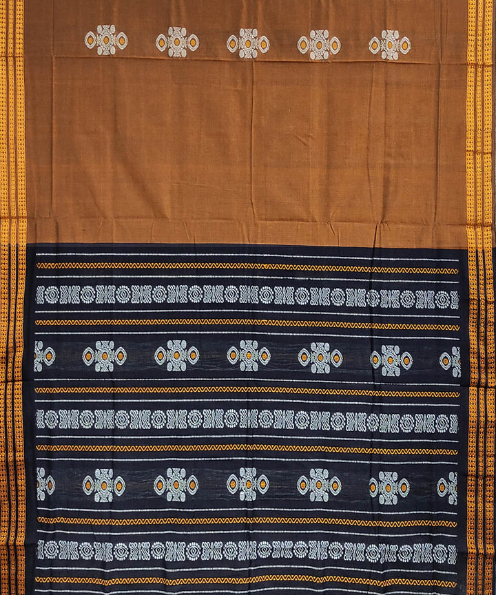 Brown black handloom cotton odisha ikat saree