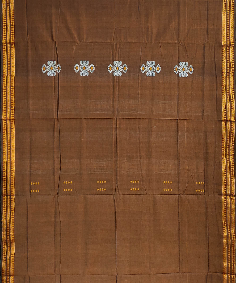 Brown black handloom cotton odisha ikat saree