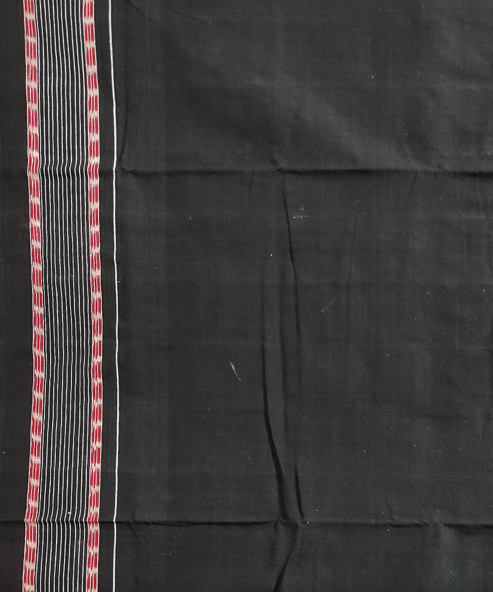 Cyan green black handwoven cotton sambalpuri saree