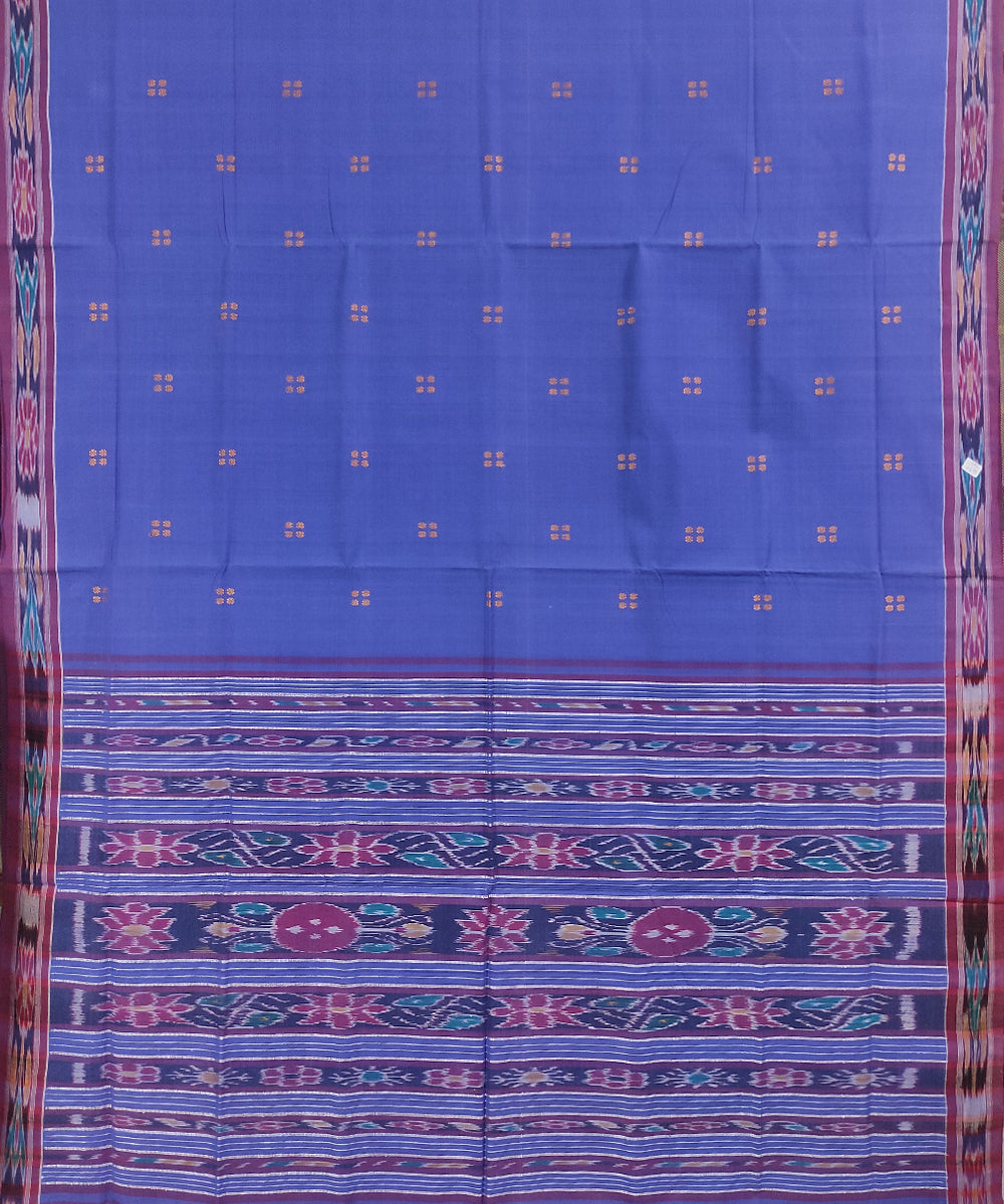 Lavender blue handwoven cotton odisha ikat saree