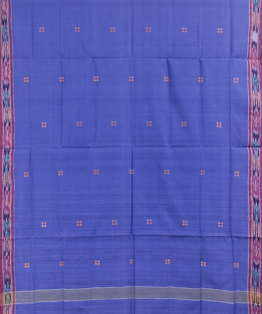 Lavender blue handwoven cotton odisha ikat saree
