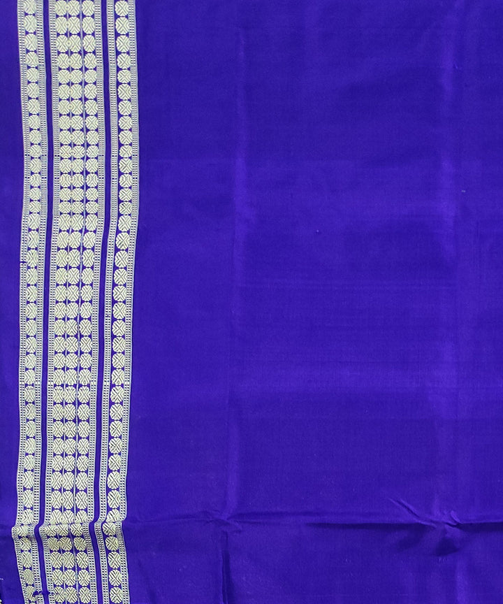 Orange blue handwoven silk bomkai saree