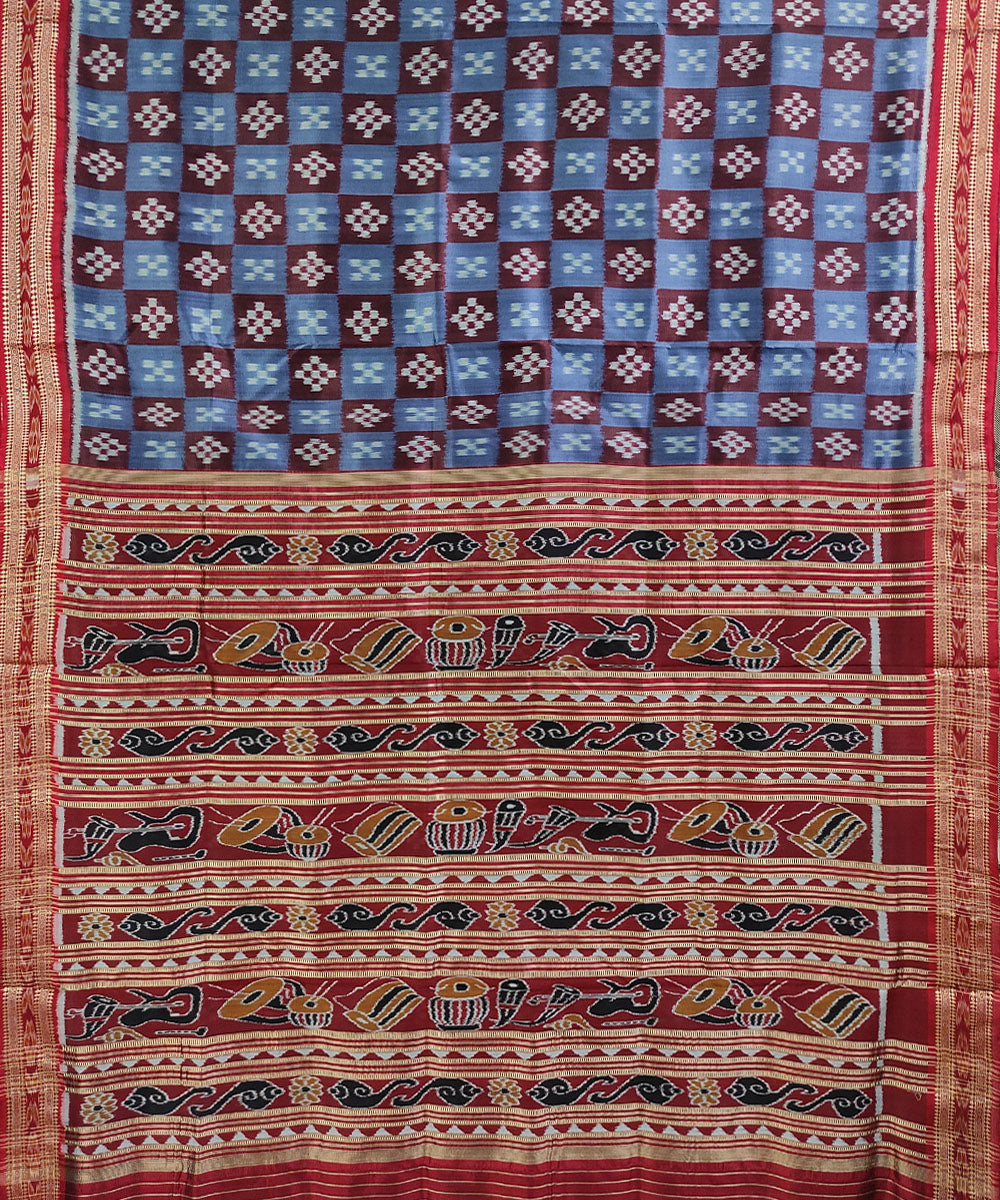 Multicolor handwoven silk khandua saree