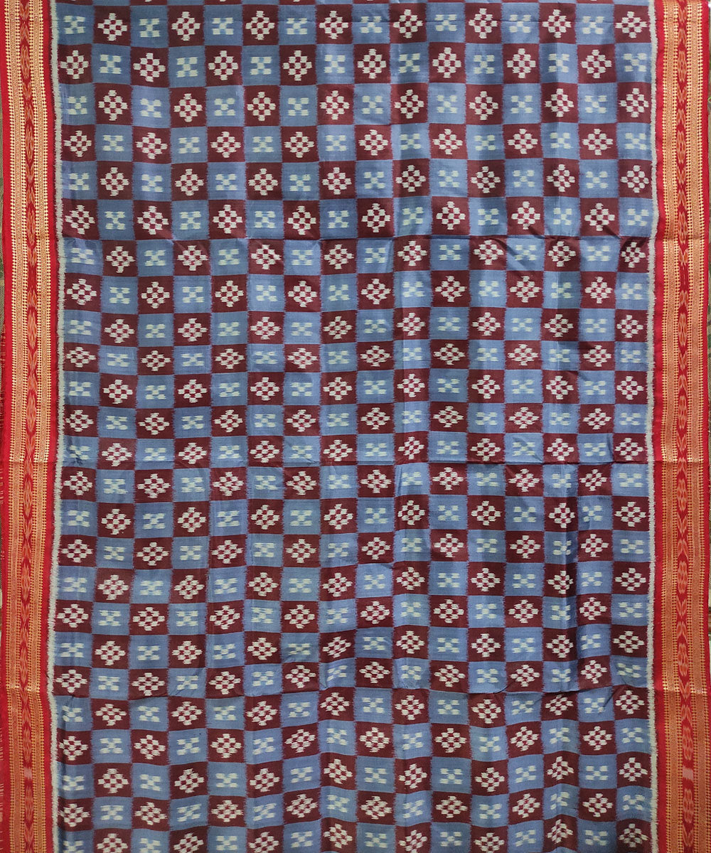 Multicolor handwoven silk khandua saree