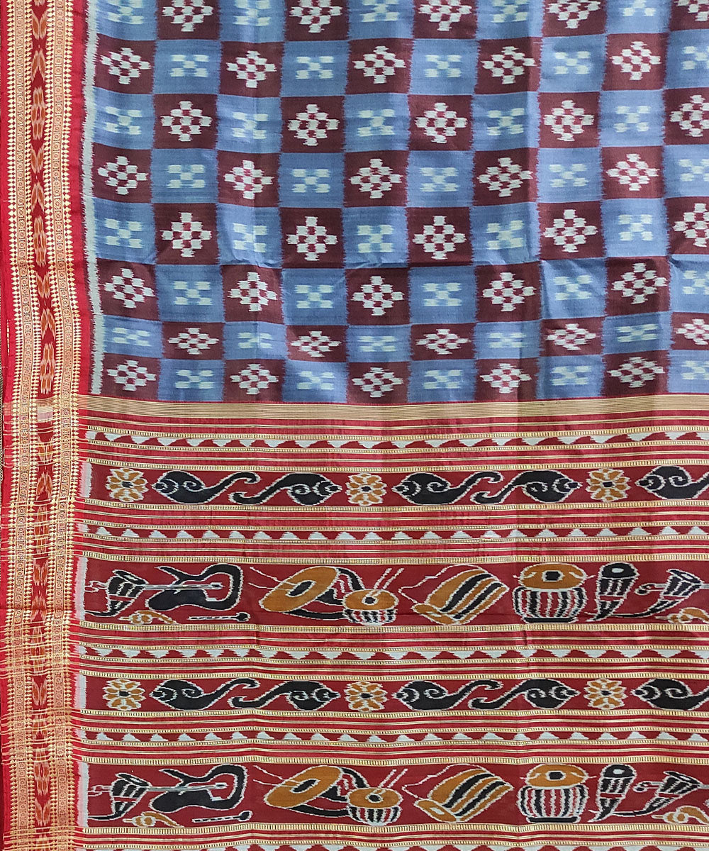 Multicolor handwoven silk khandua saree