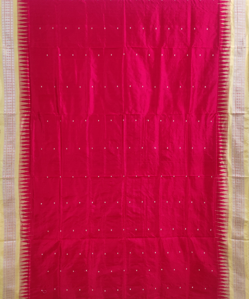 Maroon beige silk handloom bomkai saree