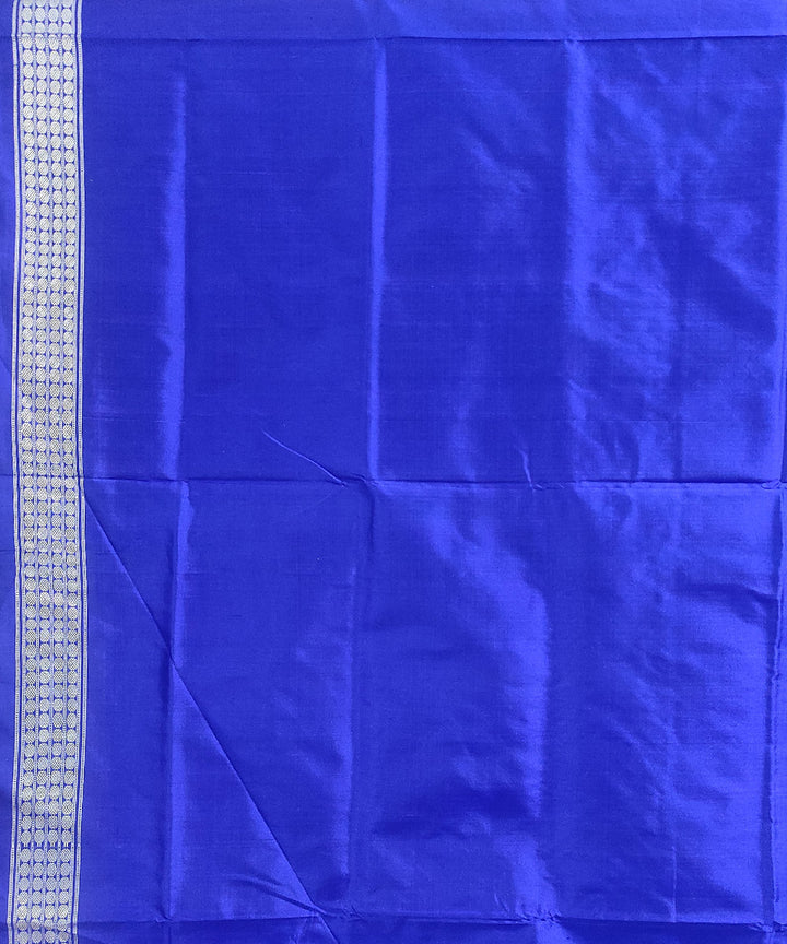 Cyan and navy blue silk handloom dongoria saree