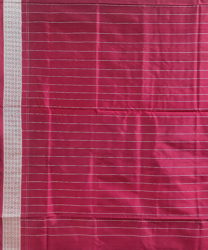 Sky blue maroon silk handloom sambalpuri saree