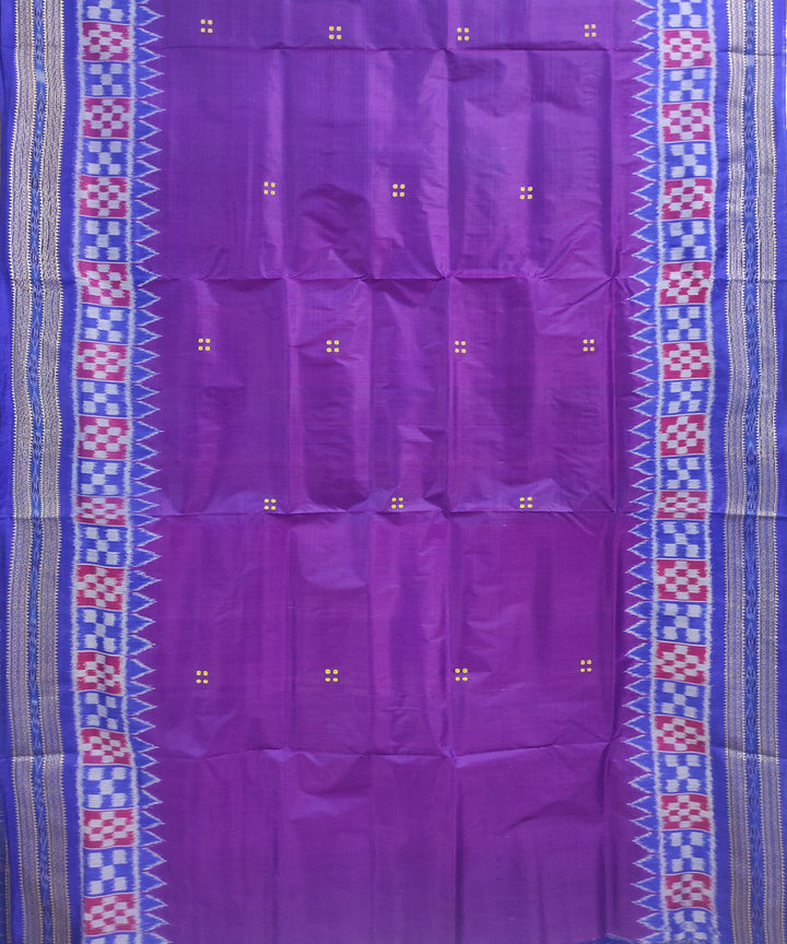 Purple navy blue silk handloom khandua saree