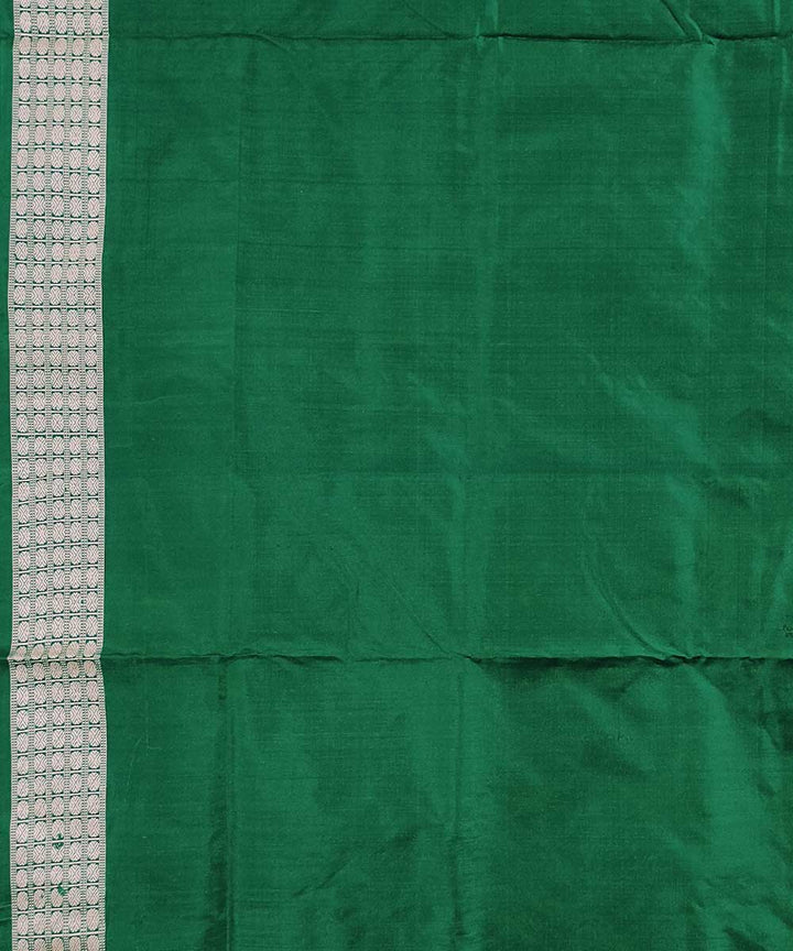 Yellow green handwoven silk bomkai saree