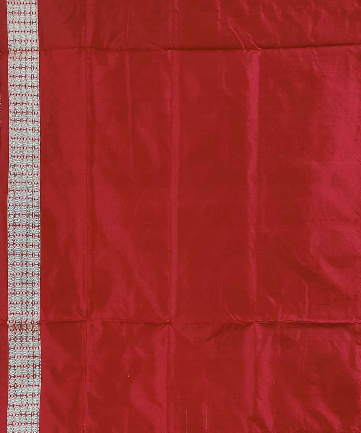 Green red handwoven silk bomkai saree