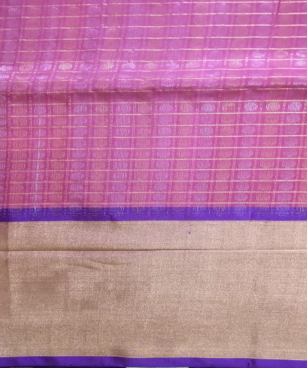 Peach blue handwoven uppada silk saree