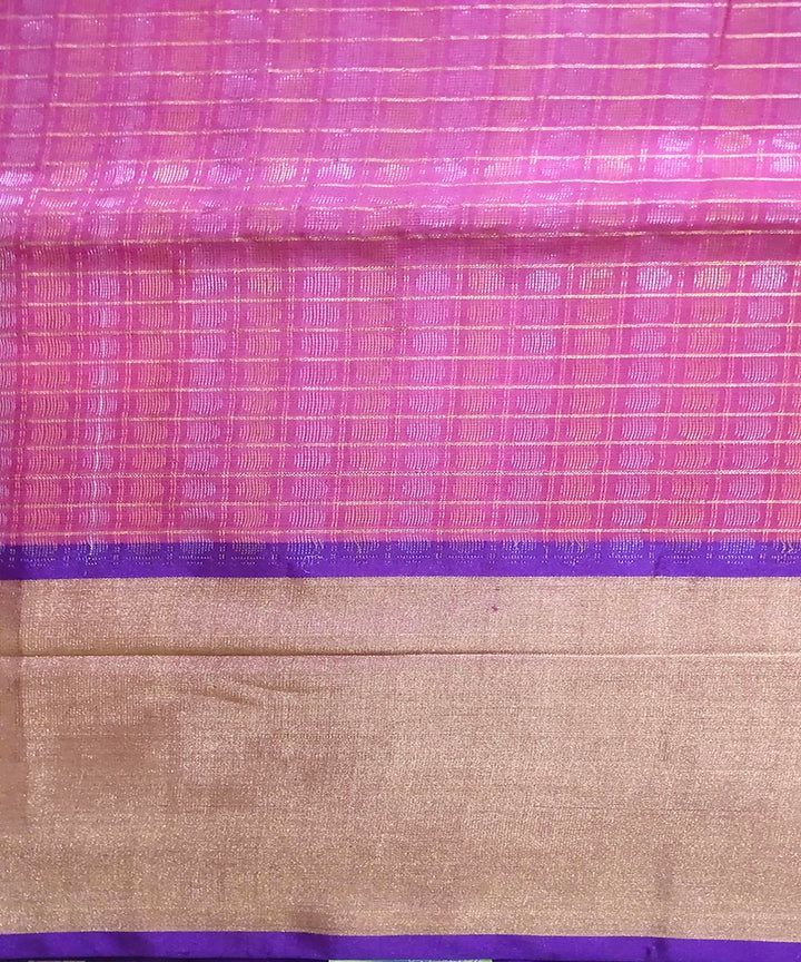 Peach blue handwoven uppada silk saree