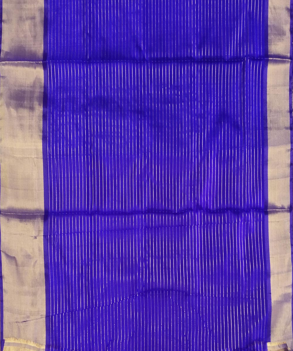 Peach blue handwoven uppada silk saree