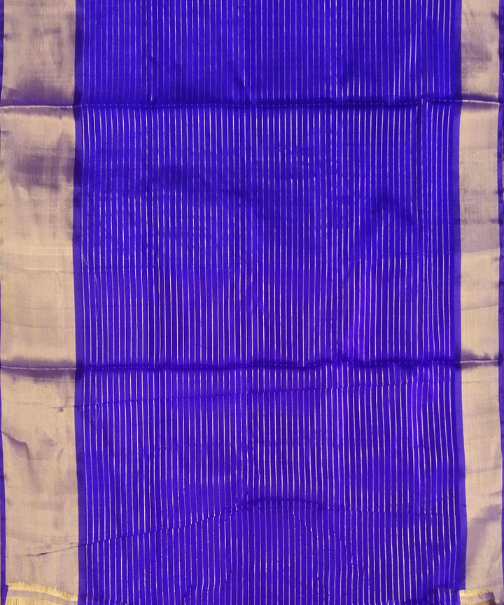 Peach blue handwoven uppada silk saree