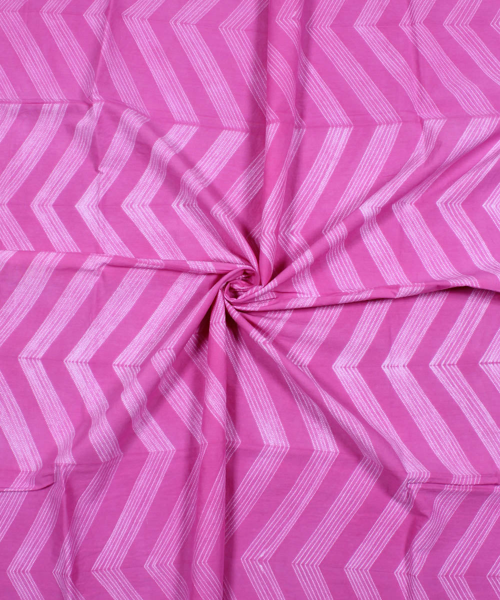2.9 m Pink tie dye cotton shibori kurta material
