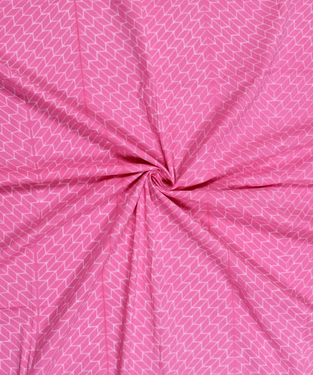 2.9m Pink tie dye cotton shibori kurta material
