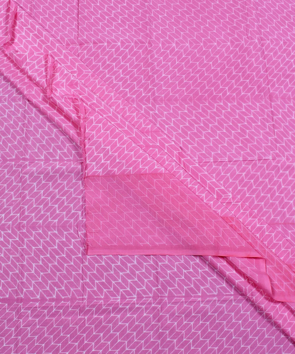 2.9m Pink tie dye cotton shibori kurta material