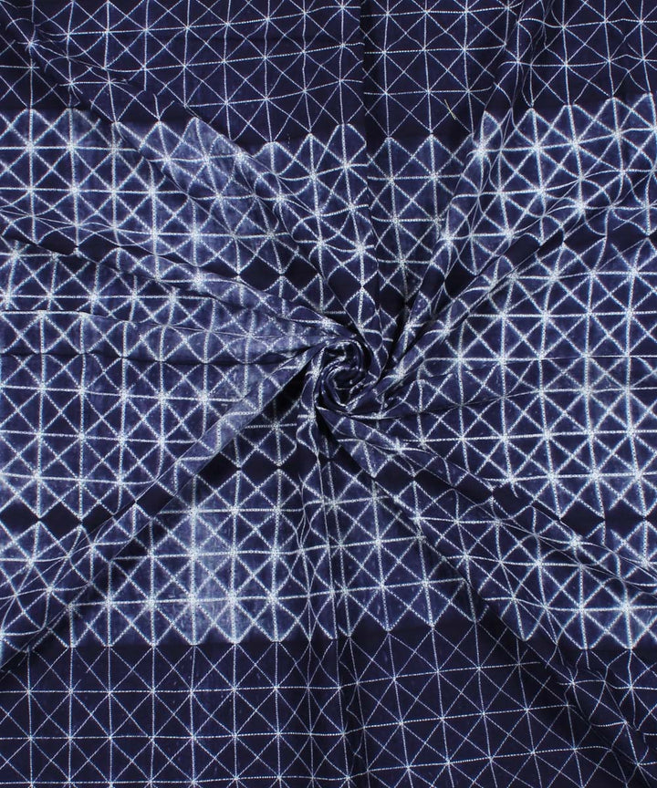 3m Navy blue tie dye cotton shibori kurta material
