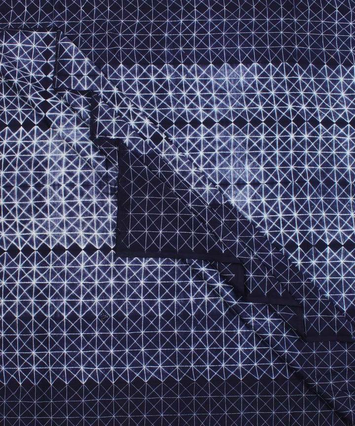 3m Navy blue tie dye cotton shibori kurta material