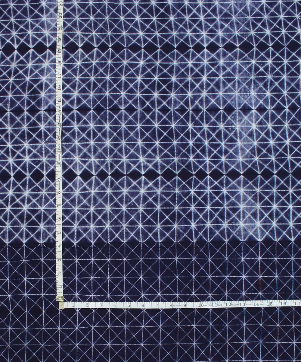 3m Navy blue tie dye cotton shibori kurta material