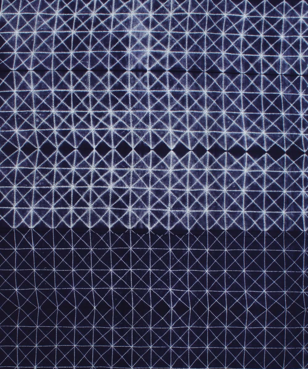 3m Navy blue tie dye cotton shibori kurta material