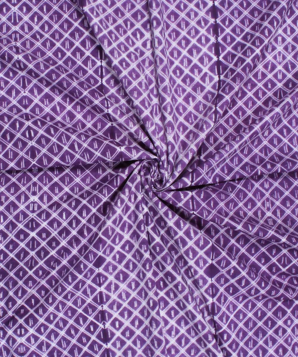 2.9m Purple tie dye cotton shibori kurta material
