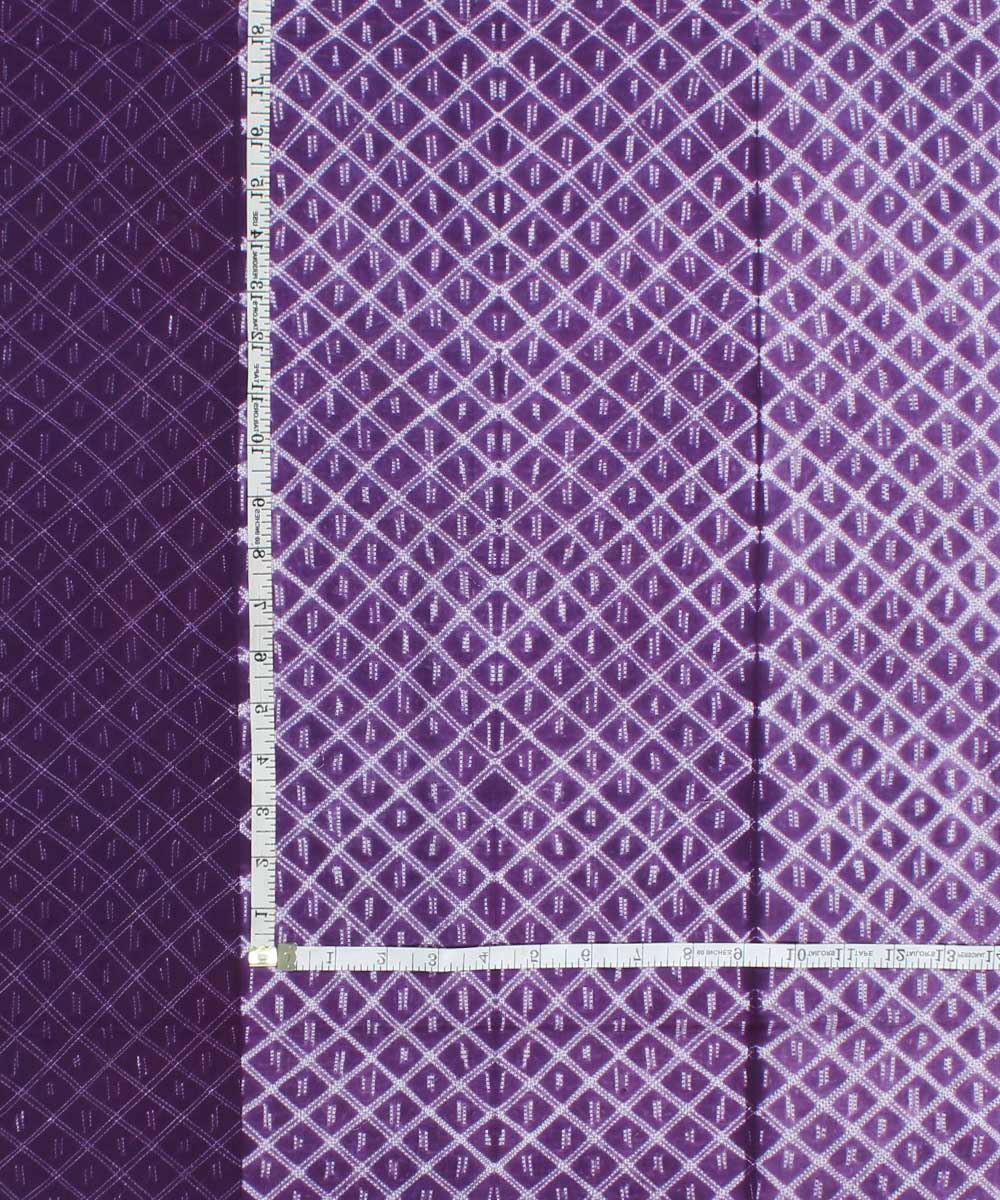 2.9m Purple tie dye cotton shibori kurta material