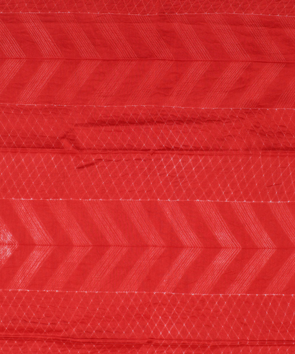 2.8m Red tie dye cotton silk shibori kurta material