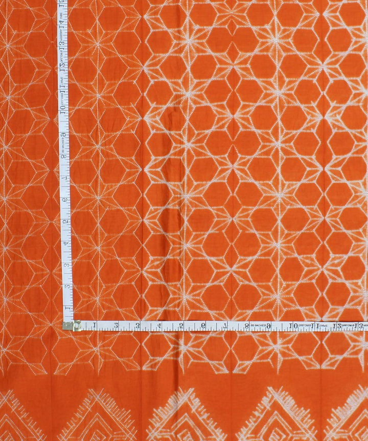 2.8m Orange tie dye cotton silk shibori kurta material