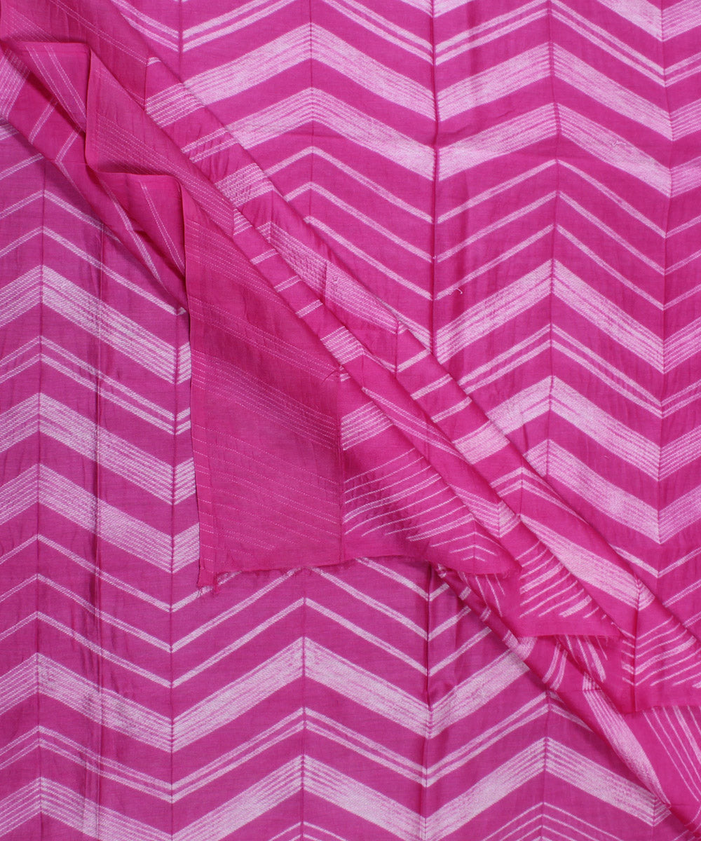 2.9m Pink tie dye cotton silk shibori kurta material