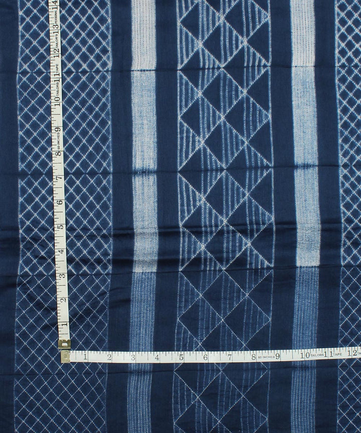 2.8m Navy blue tie dye cotton silk shibori kurta material