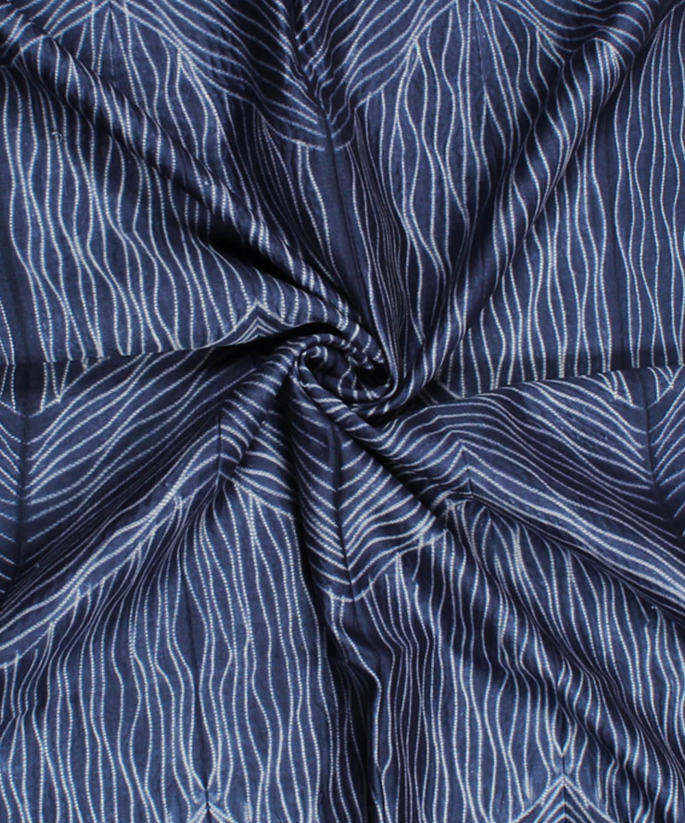 2.9m Dark blue tie dye cotton silk shibori kurta material