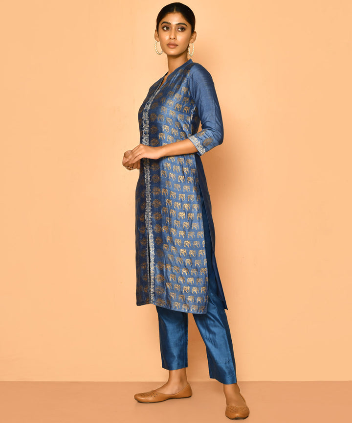 Topaz handloom cotton silk kurta and pant set