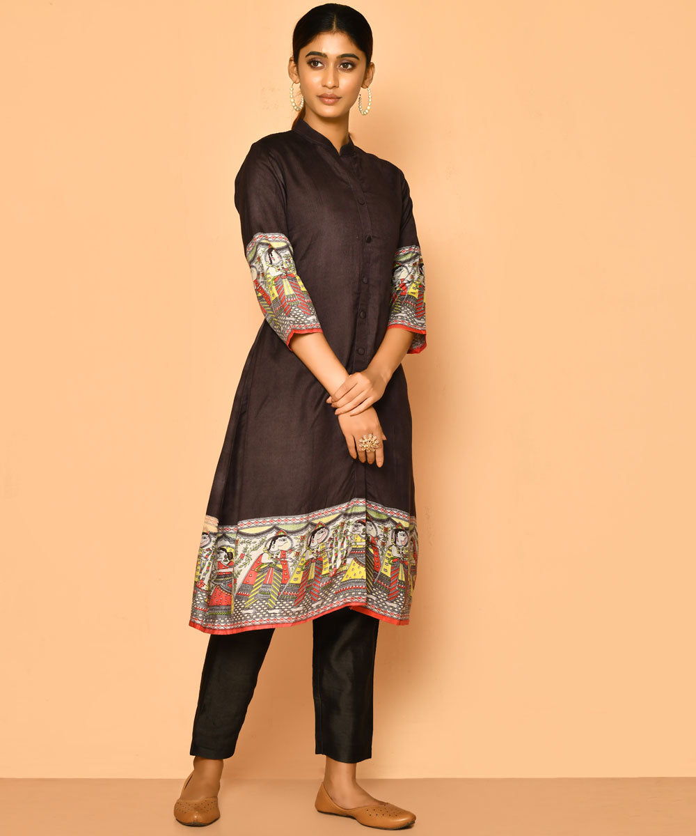 Siya handloom madhubani cotton silk kurta and pant set