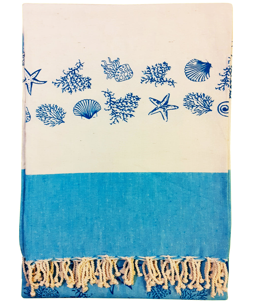Turquoise blue handloom bedcover (Single Bed)