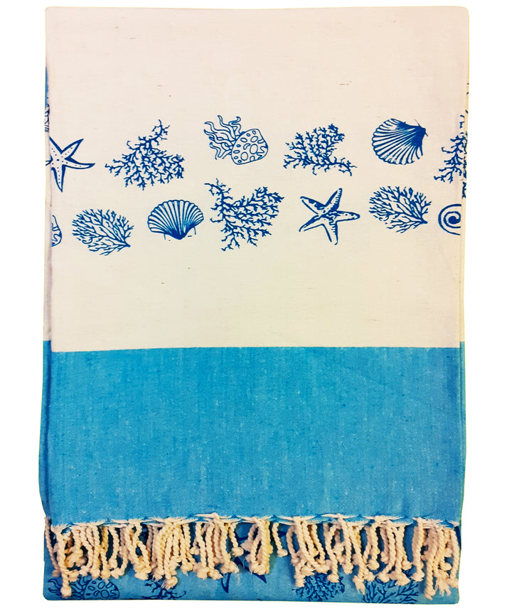 Turquoise blue handloom bedcover (Single Bed)